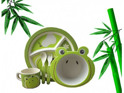 Bamboo ecoware biodegradable heath good kid dinner set